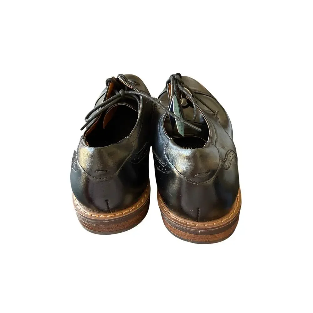 Nunn Bush Men's Black Faux leather Royce Cap Toe Oxford Shoes Size 10.5M